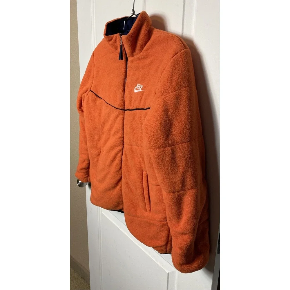 Nike Vintage Y2K Embroidered Logo Reversible Fleece Jacket Size L (14-16) Youth